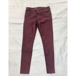 AG Adriano Goldschmied Burgundy Farrah Skinny High-Rise Denim Jean Size 31R